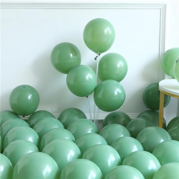 137PCS Sage Green Balloon Garland Arch Kit White Gold Confetti Balloons Retro - Picture 5 of 7
